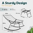 thumbnail image 3 of Patio Rocking Chair Outdoor & Indoor with Ottoman, Metal Patio Lounge Rocking Chair with Thick Cushion, Comfy Modern Rocker Chair, Beige Cushion - Black Matte Rocker, 3 of 6