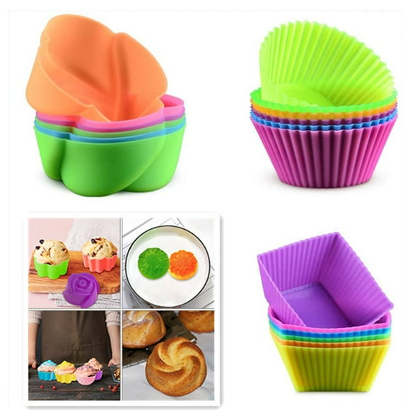 SUTENGDA Silicone Mini Cupcake Holders Mini Cupcake Liners Pastry & Dessert Cups 18 Pack
