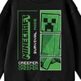 thumbnail image 2 of Minecraft Creeper Survival Mode Youth Black Crew Neck Long Sleeve Sweatshirt - Medium, 2 of 2