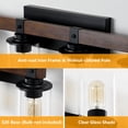 thumbnail image 5 of GCGAFUL Farmhouse Bathroom Vanity Light, 27 Inch 4-Light Black and Walnut Wall Sconce with Clear Glass Shades, Dimmable E26 Base, 5 of 10