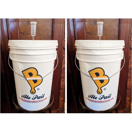 FERMENTING BUCKET KIT 2 PACK 6.5 GAL WINE OR BEER MAKING EQUIPMENT KITS w/LIDS   AIRLOCKS – FERMENTERS FOR BEER WINE MOONSHINE