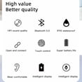 thumbnail image 3 of Seitruly Auricular Bluetooth compatible con tapa de silicona Control táctil Auricular Auricular Negro Type2 NO2, 3 of 6