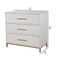 thumbnail image 5 of 34 Inch 3 Drawer Wooden Chest with Metal Base Small White - Saltoro Sherpi, 5 of 6