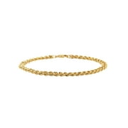 Brilliance Fine Jewelry 10K Yellow Gold Hollow Left and Right Rope Bracelet,7.5"