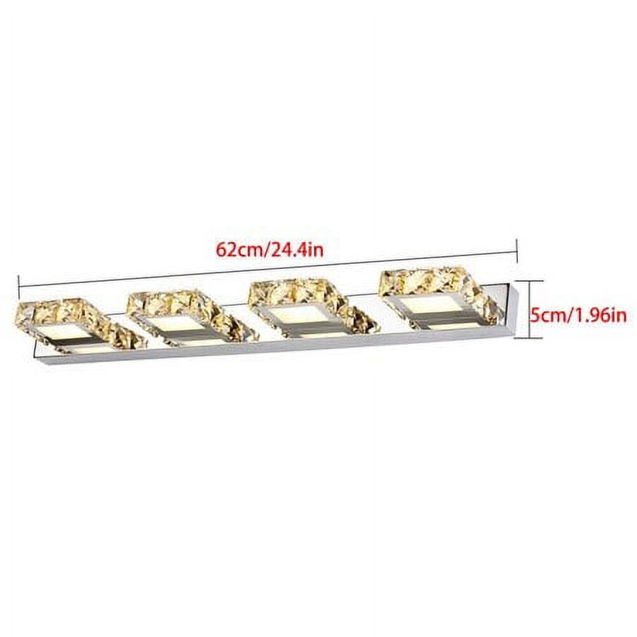 Bathroom Wall Sconces High Quality 4 Heads Square LED Mirror Light Modern 4 Heads Acrylic+Crystal LED Square Lights Warm White For Bathroom LED Crystal Mirror Make-up Wall Lamp