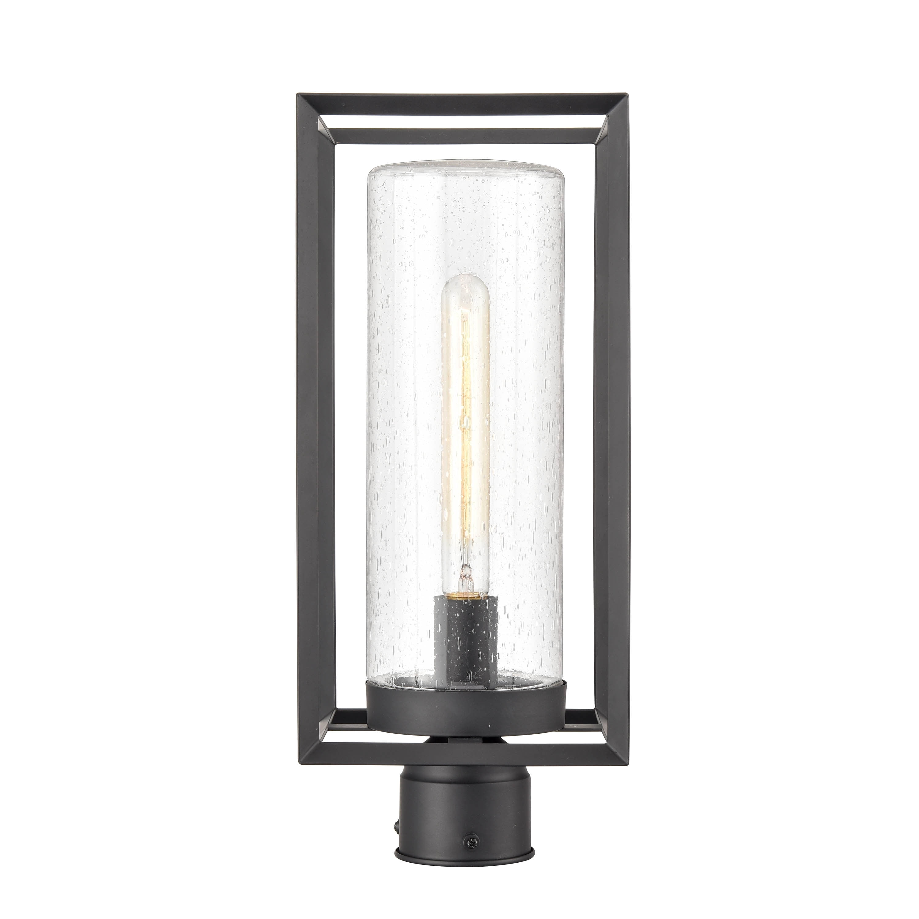 Millennium Lighting 4581-PBZ Wheatland - 1 Light Outdoor Post Lantern-17.63 Inches Tall and 7.5 Inches Wide   Powder Coat Bronze Finish with Clear Seeded Glass