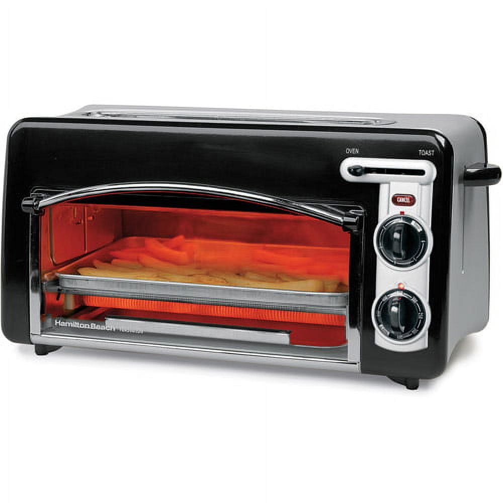 Hamilton Beach 22722 Toastation Toaster Oven w/Wide 2 Slice Toaster Combo,  Red 