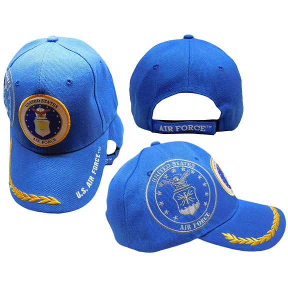 ! US AIR FORCE USAF ROUND VETERAN LEAF ADJUSTABLE CAP HAT NAVY