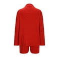 thumbnail image 4 of UYISJ Blazer Sets Women 2 Piece Outfits Business Casual Outfits Dressy Casual Pant Suits Plus Size Wide Pants Suit Set Red S, 4 of 5