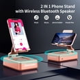 thumbnail image 2 of Soporte para teléfono con altavoz Bluetooth portátil JTEMAN, oro rosa, 2 of 6