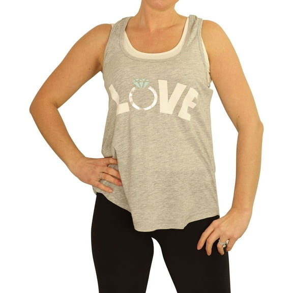 P.J. Salvage Womens Racer Back Pajama Sleep Tank Top, Grey, Small