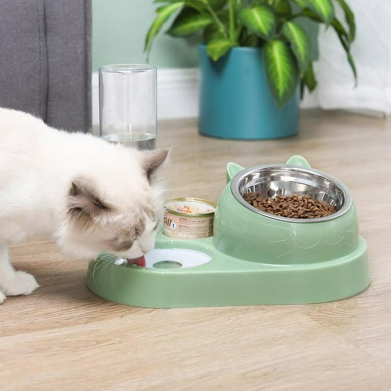 Tilted Elevated Feeder Bowl Pet Cat Dog Bowl Raised Cat Food Water Bowl  with Detachable Elevated Stand Pet Feeder Bowl No-Spill, Adjustable Tilted Pet  Bowl 