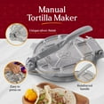 thumbnail image 6 of Estrella 7.5 inch Cast Iron Tortilla Press and Tostonera, Perfect for Mexican Food, Tortillas, Empanadas and Sopes, Silver Finish, 6 of 7