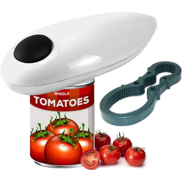 Electric Can Opener, No Sharp Edges,Simple Push Automatic Electric Can