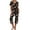 Black, variant on Women's Bamboo Pajama Set Buttery Soft 2-Piece V-Neck Short Sleeve Top & Cropped Pants with Pocket Home Sleepwear Suit
