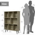thumbnail image 2 of Hyxoo 8 Cube Shelf, 3-Tier Open Bookshelf with Legs, Floor Standing Office Bookshelf, Wooden Bookcase for Office Furniture, Cubby Storage Organizer for Living Room/Bedroom/Home Office, Dark Grey, 2 of 8