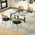 thumbnail image 5 of Farini Upholstered Dining Chair Set of 4, Rattan Backrest Kitchen Chair, Black, 5 of 8