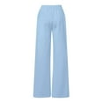 thumbnail image 3 of Cute Sweatpants for Women, Comdrip Women's Wide Leg Sweatpants High Waisted Bow Graphic Drawstring Elastic Waist Pants Baggy Jogger Pants Trousers Straight Leg Sweatpants for Women Sky Blue S, 3 of 5