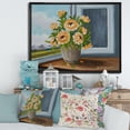 thumbnail image 2 of Designart 'Still Life With Orange Flowers In Vase At The Window' Traditional Framed Canvas Wall Art Print, 2 of 5