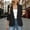 Black women's 3/4 sleeve blazer a1, variant on Women's 3/4 Sleeve Collared Button Down Jacket Elegant Casual Blazer Cardigan Beach Cover Up Spring Summer Fashion Outerwear, Blue S
