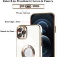 thumbnail image 3 of Compatible with iPhone 11 Pro Max 6.5" Luxury Slim Case with Logo Window,Soft TPU Cute Bling Plating Shockproof Camera Lens Protection Case for iPhone 11 Pro Max Women Girls(White), 3 of 7