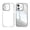 White, variant on for iPhone 12 Case Clear Slim, [Built in Lens Protector] [Non Yellowing] TPU Bumper Transparent Back Hard Shell Shockproof Thin for Men Women for iPhone 12, Black