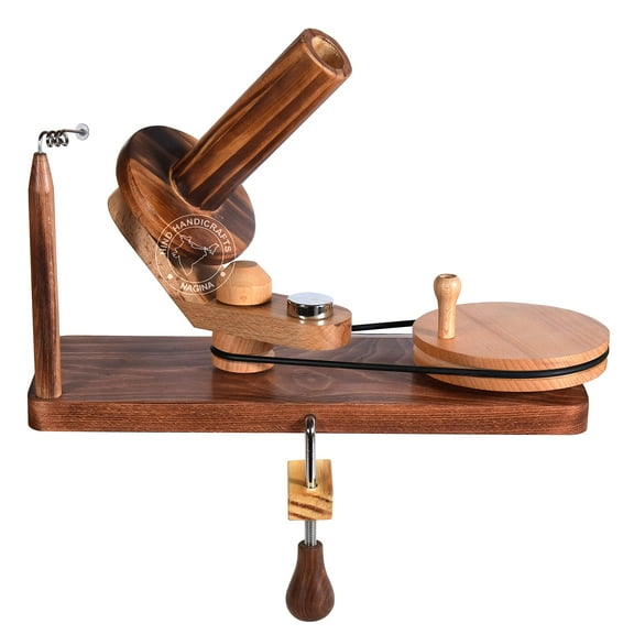 Hind Handicrafts Handcrafted Wooden Yarn Ball Winder for Knitting Crocheting - Natural Hand Operated - Knitter's Gifts Center Pull Ball Winder (Multi Wood - 1)