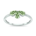 thumbnail image 2 of SZUL Women's Green Amethyst Pear Shape Three Stone Ring in 10K White Gold, 2 of 6