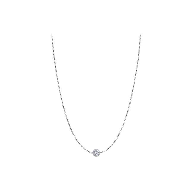 Fine Jewelry Vault UBYD102514WL Diamond Yard Necklace in Bezel Set 14K White Gold 0. 25 ct. tdw by Fine Jewelry Vault