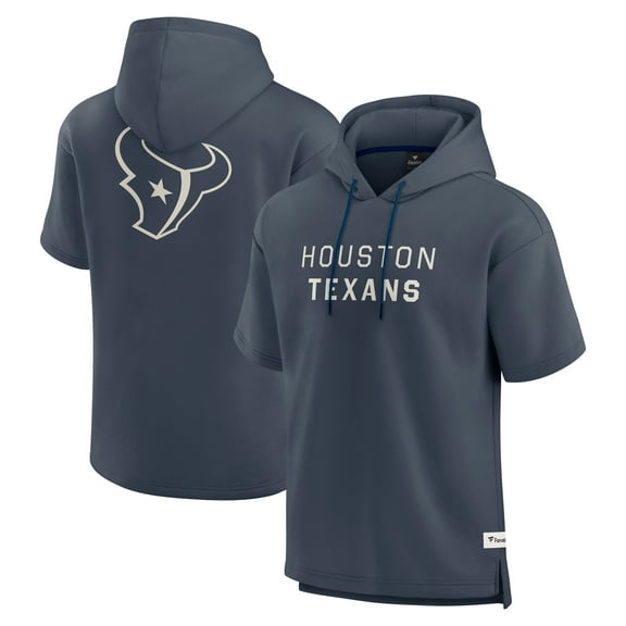 Men's Fanatics Navy Houston Texans Elements Future Ground Lettering Short Sleeve Pullover Hoodie