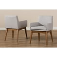 thumbnail image 6 of Baxton Studio Nexus Mid-Century Modern Walnut Wood Finishing Greyish Beige Fabric Dining Armchair (Set of 2), 6 of 6