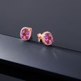thumbnail image 5 of Gem Stone King 4.88 Ct Oval Pink Mystic Topaz 18K Rose Gold Plated Silver Earrings, 5 of 5