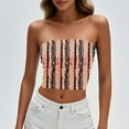 thumbnail image 4 of Zedker Women's Floral Tube Tops Ruffled Strapless Bandeau Sleeveless Loose Holiday Style Multicolor Plus S, 4 of 7