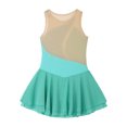 thumbnail image 4 of Sinleey Robe de Patinage Artistique pour Filles, Sans Manches, avec Strass Scintillants, Vert 16, 4 of 7