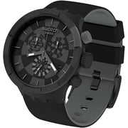 Swatch Big Bold Chrono Unisex Watch Casual Plastic Black Automatic Waterproof Checkpoint Black SB02B400
