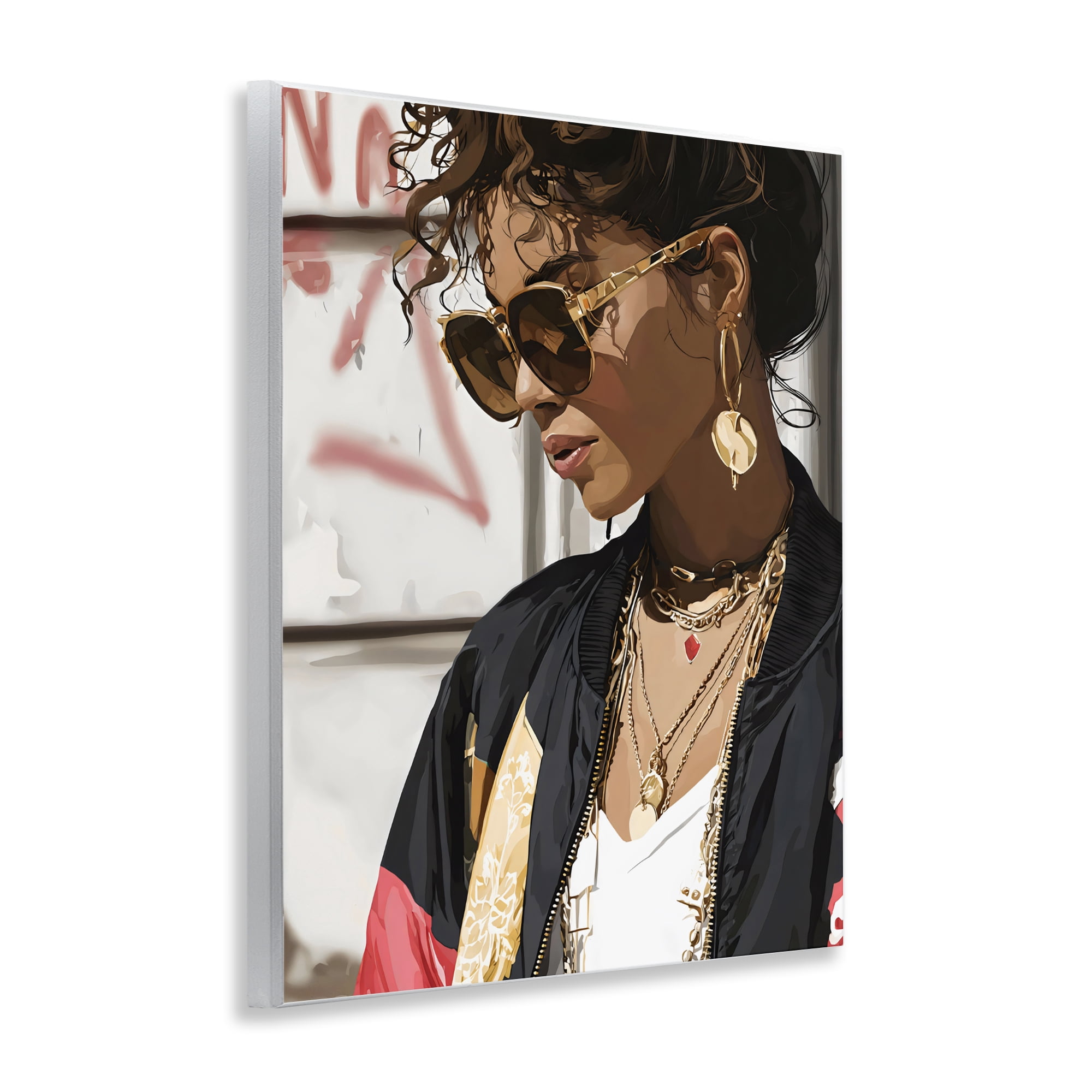 Stupell Industries Woman in Sunglasses With Jewelry Wall Plaque Art, design by Franklyn Gregory
