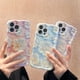 thumbnail image 2 of Funda para iPhone 13 Pro Max con flores azules, a prueba de golpes, con purpurina y estampado floral, con pulsera de cadena de perlas, mariposa y corazón para mujer., 2 of 7