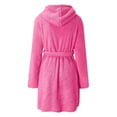 thumbnail image 3 of Women Coral Velvet Nightgown Women's Winter Nightgown Thick Plush Warm Hooded with Adjustable Lace Up Belt Solid Color for Great Water Absorption, 3 of 8