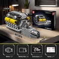 thumbnail image 4 of V12 Engine Building Blocks Set, 10202 Sports Car Engine Model that Runs, Engine Kit for Adults with Battery Box and Motor, Engineering Construction STEM Toy for Youth Men(1260 Pcs), 4 of 6
