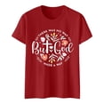 thumbnail image 4 of Trendfront Womens Jesus Letter Graphic T Shirts Crewneck Casual Loose Fit Short Sleeve Tee Trendy Christian Faith Pullover Clothing, 4 of 4