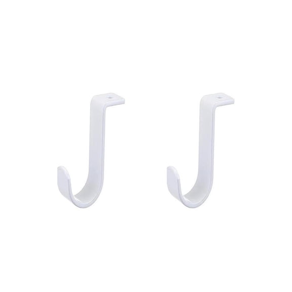 2026 White Heavy-Duty Closet Rod Brackets – Metal Wall-Mount Pole Supports with Screws for Curtains, Shelves & Bedroom Organization