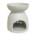 White Ceramic Aromatherapy Diffuser;Product Size 3x3x3.75. Add your own aroma oil and tea light