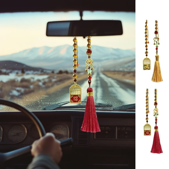 Savings Sentmoon Decorative Car Hanging Ornament Lucky Kirin Lock Car Pendant, Xiangyun Design Hanging Decor for Rearview Mirror, Traditional Auto Accessory Fast-Selling Limited-Time Deals