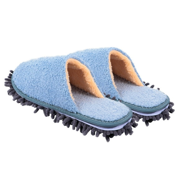 COSMOBETTY Casual Occasions Slippers for Men and Women Blue Chenille 1 Pair Large