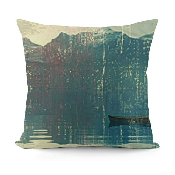 YINGXI  Blue and Orange Decorative Throw Pillow Covers Teal Vintage Abstract Messy Rust Painting Pillow Cases Turquoise Pillow Shams for Sofa Couch Bed Living Room Outdoor Home Décor 12x12in