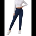 thumbnail image 2 of Leggings de Cintura Alta y Gruesos para Mujer: Pantalones de Yoga, Ciclismo y Entrenamiento con Control de Abdomen Sin Transparencias. Azul Marino M, 2 of 8