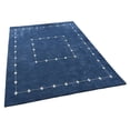 thumbnail image 4 of Rugsotic Carpets Hand Knotted Wool Area Rug 6'x9' Blue Geometric Rectangle Indoor Rug for Living Room, Bedroom Antimicrobial L00532, 4 of 6