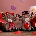 thumbnail image 5 of Moocorvic 2Pcs Resin Highland Cow Figurine, Valentine's Day Gifts for Couple, Farmhouse Wedding Table Centerpieces Decorations, 5 of 9