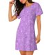 thumbnail image 2 of Balery Lilac Glittering Camisón de manga corta con cuello redondo para mujer, cómodo y elegante., 2 of 6