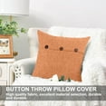 thumbnail image 3 of Funda de almohada Laklulu Farmhouse Snuggle con sofá cama de lino vintage de tres botones y funda de almohada con ribete para silla, 3 of 5